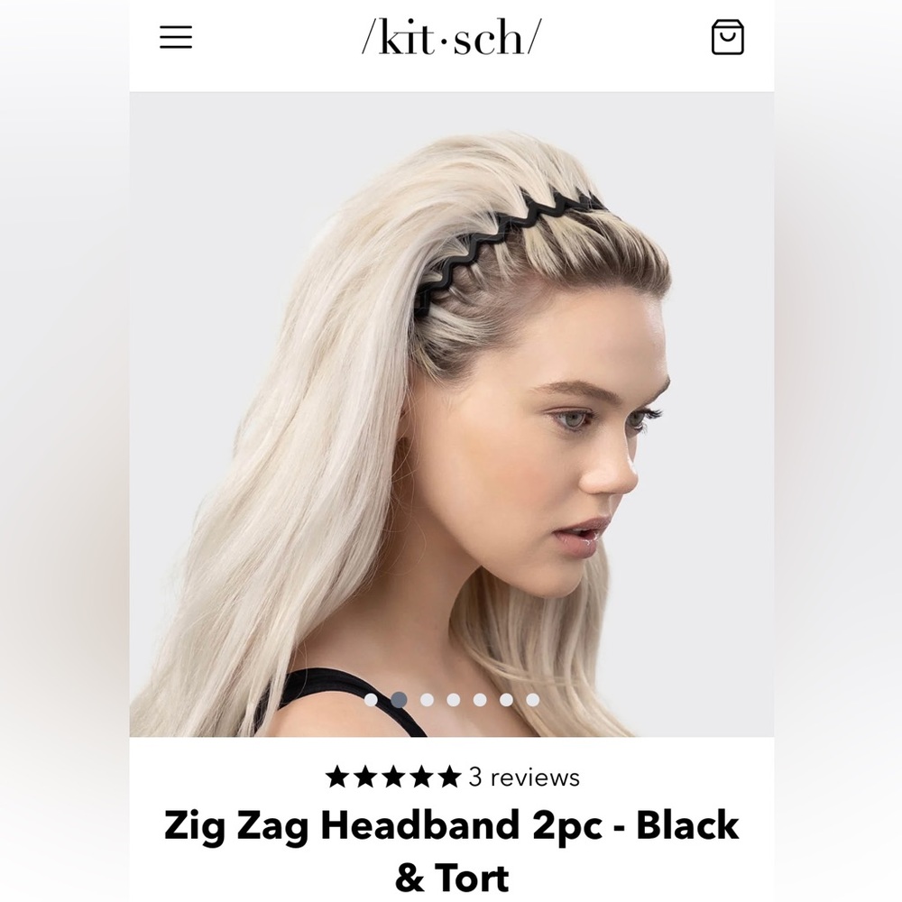 KITSCH zig zag hair bands (black and tortoise)